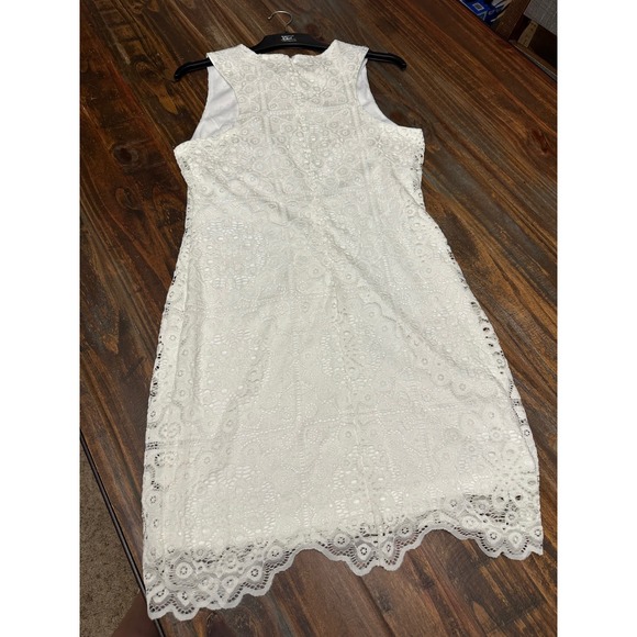Jack BB Dakota Lace Dress Sleeveless Party Cocktail White Dress Size L - Picture 9 of 11